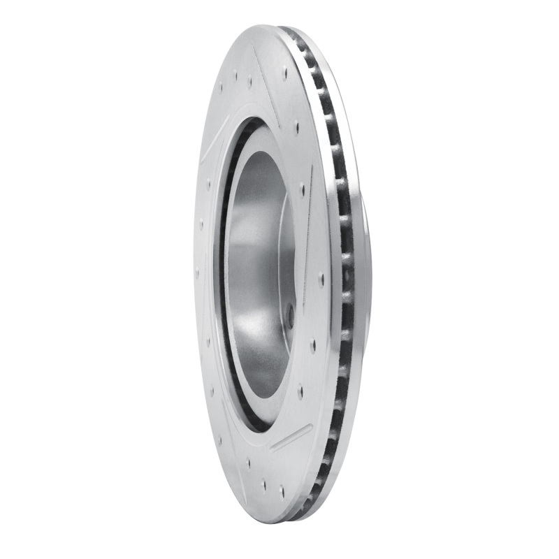 Dodge Attitude Brake Rotor (1) - Front Left - R1 Concepts - Drilled & Slotted - Silver - `16-`25